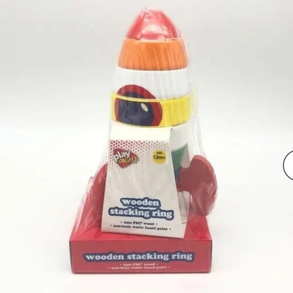 Play Right Wooden Stacking Rings Spaceship Toy for 12m+ - Picture 2 of 5